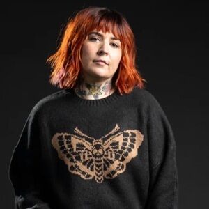 Girrlscout’s THE CARTER KNIT SWEATER - DEATH MOTH